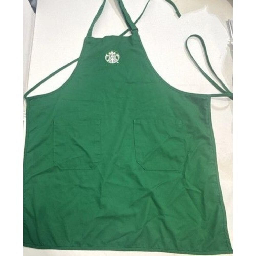 Official Starbucks Green Barista Apron Uniform 2-Pocket Adjustable Straps